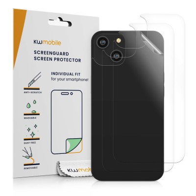 Set 3 folii de protectie Kwmobile pentru Apple iPhone 14, Spate, Polimer, 59221.5 foto