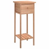 Cumpara ieftin Masa laterala cu sertar, 25x25x60 cm, lemn masiv de nuc