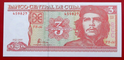 Cuba 3 Pesos 2005 Ernesto Che Guevara UNC necirculata ** foto