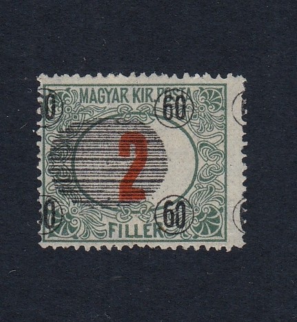 ROMANIA 1919 EMISIUNEA TIMISOARA PORTO 60/2 FILLER EROARE DEPLASAT MNH