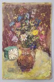 Maria Proca Jinga (1928- 2004) - Natura statica cu flori si ceas