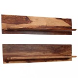 vidaXL Rafturi de perete, 2 buc., 118x26x20 cm, lemn masiv de acacia
