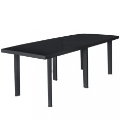 vidaXL Masă de grădină, antracit, 216 x 90 x 72 cm, plastic