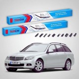 Cumpara ieftin Ștergătoare Mercedes-Benz Clasa C S204 T-Model 2008-2013 | Set Față Flat &ndash; TeamCar&reg;