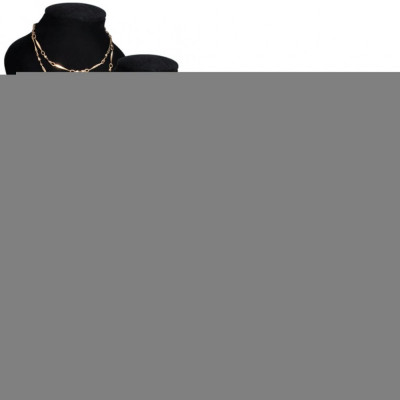 Suport bijuterii flanel pentru colier, negru, 9 x 8,5 x 15 cm, 4 buc foto