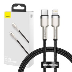 Cablu USB-C pentru Lightning Baseus Cafule, PD, 20W, 0,25m (negru)