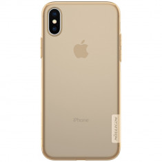 Husa Apple iPhone XS Max Originala Nillkin Nature TPU Transparent Auriu - Blister foto