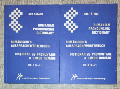 Ana Tataru&amp;nbsp;-&amp;nbsp;Dictionar de pronuntare a limbii romane&amp;nbsp; (vol. I-II, autograf) foto