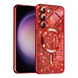 Husa premium Samsung Galaxy S23 Plus Techsuit Luxury Glitter MagSafe, rosu