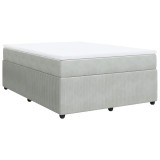 Cumpara ieftin Pat box spring cu saltea, gri deschis, 140x200 cm, catifea