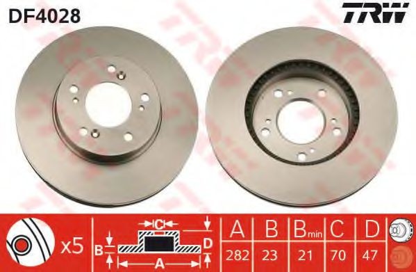 Disc frana HONDA CR-V I (RD) (1995 - 2002) TRW DF4028