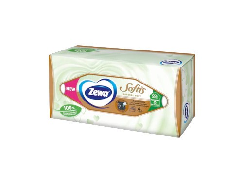 Servetele faciale Zewa Softis Natural Soft, 4 straturi, 80 bucati
