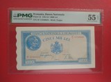 Bancnota 5000 lei - emisiunea 2 MAI 1944 - gradata 55 EPQ de catre PMG