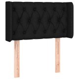 Cumpara ieftin Tablie de pat cu aripioare negru 83x16x78/88 cm textil