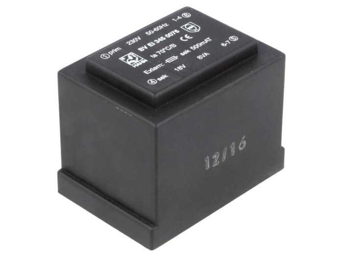 Transformator &icirc;ncapsulat 8VA 230V 18V