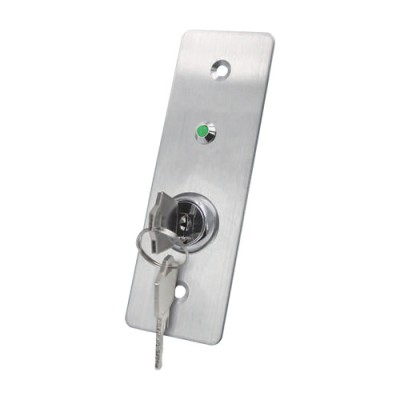 Buton de iesire cu cheie, montaj ingropat, inox, LED, NO-NC-COM, 115 x 40 mm CSK-408SLED foto