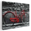 Tablou canvas bicicleta vintage langa perete, rosu, negru 1186 Tablou canvas pe panza CU RAMA 60x80 cm