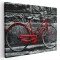 Tablou canvas bicicleta vintage langa perete, rosu, negru 1186 Tablou canvas pe panza CU RAMA 60x80 cm