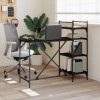 Gossi birou pentru computer cu rafturi negru 120x47x109 cm