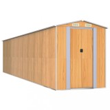 Cumpara ieftin Sopron de gradina, maro deschis, 192x855x223 cm, otel zincat