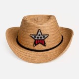 Palarie Fedora Bej cu Decor Stea pentru Copii, CMCLASS