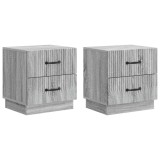 vidaXL Dulap de noapte cu sertar 2 pcs Sonoma gri 43 x 34,5 x 44,5 cm 895228