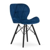 Scaun stil scandinav, Artool, Lago Velvet, catifea, lemn, bleumarin si negru, 47x52x73.5 cm GartenVIP DiyLine