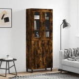 VidaXL Dulap &icirc;nalt, stejar fumuriu, 69,5x34x180, lemn compozit