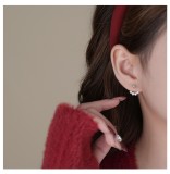 Cumpara ieftin Cercei din Argint 925 Rodiat , Model Ear Jacket Heart Pearl Arc