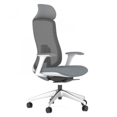 SCAUN ERGONOMIC LIDO-H, LIGHT GREY, CU BAZA ALUMINIU foto