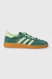 adidas Originals sneakers din piele &icirc;ntoarsă Handball Spezial culoarea verde, IE5896