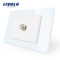 Priza TV satelit Livolo cu rama din sticla - standard italian SmartElectro IntelligentHouse foto