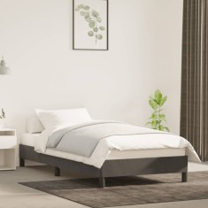 vidaXL Cadru de pat fără saltea, gri &icirc;nchis, 90x200 cm, catifea