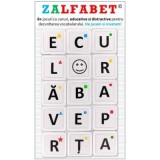 ZALFABET - Set de 6 jocuri cu zaruri si litere, educative si distractive pentru dezvoltarea vocabularului