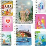 Set 8 carnete Romantic cu spira, Soapta Stelelor, 7 x 10 cm, 75 foi veline, coperta lucioasa