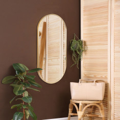 Oglinda de perete, en.casa, PXIT-0232 Picciano, 30 x 60 cm, aluminium, auriu HausGarden Leisure