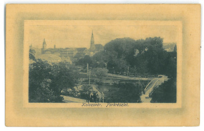 3974 - CLUJ, Park, Bridge, Rama, Romania - old postcard EMBOSSED - used - 1911 foto