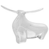 vidaXL Sculptură taur, argintiu, 37x44x17 cm, aluminiu