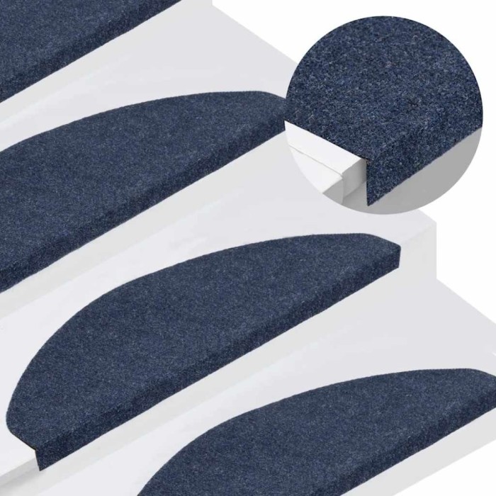 vidaXL Covorașe scară autoadezive 30 buc Albastru 65x22,5x3,5 cm