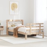 VidaXL Cadru de pat cu tăblie, 90x190 cm, lemn masiv pin