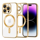 Husa premium iPhone 14 Pro Max Techsuit Luxury Crystal MagSafe, auriu