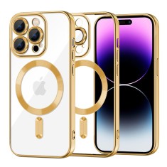 Husa premium iPhone 14 Pro Max Techsuit Luxury Crystal MagSafe, auriu foto