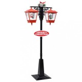 vidaXL Felinar stradal cu moș Crăciun, negru/roșu, 81x40x188 cm PVC