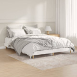 Cadru de pat, alb extralucios, 140x190 cm, lemn prelucrat, vidaXL