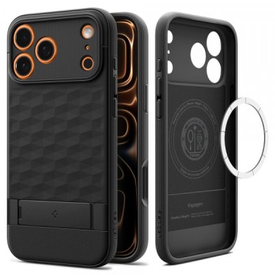 Husa MagSafe pentru Apple iPhone 17 Pro, Spigen, Caseology Parallax S, Neagra Mata foto