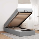 VidaXL Cadru pat otoman cu saltea țesătură gri deschis 100x200cm 3311085