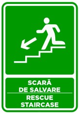Semn pentru scara de salvare sprea stanga jos foto