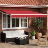 vidaXL Cort electric retractabil Roșu 3 x 2,5 m, exterior, panou solar, telecomanda, aluminiu