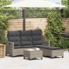Gossi set canapea gradina 3 piese cu perne forma l polirattan gri