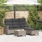 Gossi set canapea gradina 3 piese cu perne forma l polirattan gri